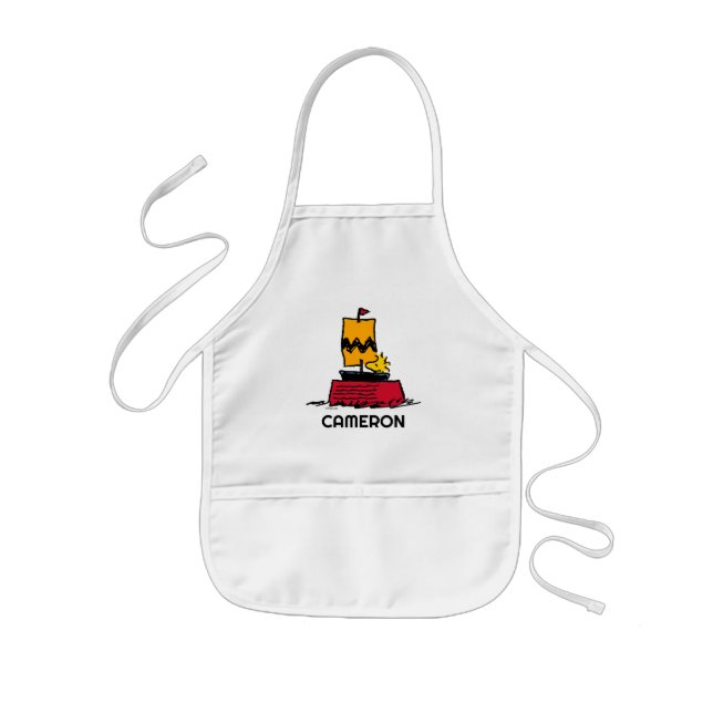 Tablier Enfant cacahuètes | Woodstock Snoopy Plat Bateau à voile (Devant)