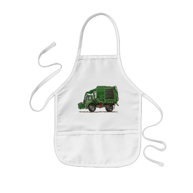 Tablier Enfant Camion de déchets mignon de camion à ordures (Devant)