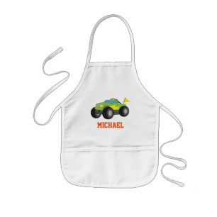 Tablier Enfant Camion monstre de course pour garçons coureurs