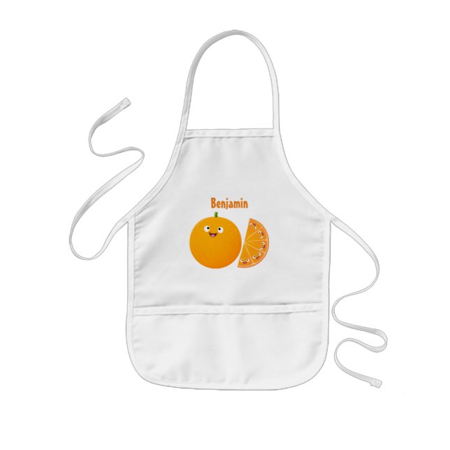 Tablier Enfant Caricature d'agrumes d'orange (Devant)