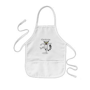 Tablier Enfant Caricature de danse lémurienne en anneau mignon