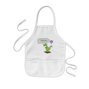 Tablier Enfant Caricature de dragon dragon drôle et vert respiran