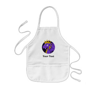 Tablier Enfant Caricature de dragon violet personnalisé
