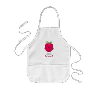 Tablier Enfant Caricature de framboise très heureuse