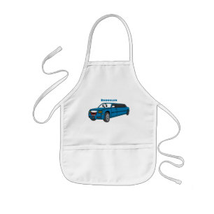 Tablier Enfant Caricature de la Limousine bleu mignonne