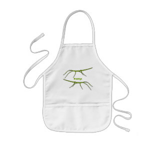 Tablier Enfant Caricature de mignon rouge vert avec des visages h