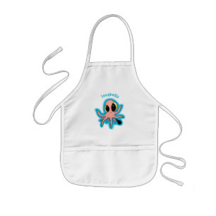 Tablier Enfant Caricature de poulpe de bébé mignonne et cheeky