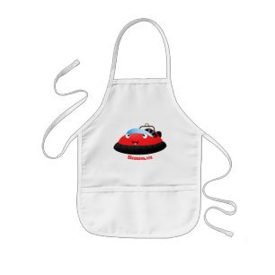 Tablier Enfant Caricature d'hovercraft rouge joyeux