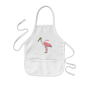 Tablier Enfant Caricature d'oiseau de spatule de rose