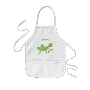 Tablier Enfant Caricature d'une pâtisserie joyeux verte