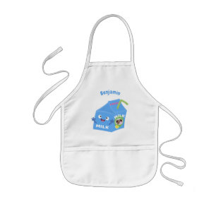 Tablier Enfant Caricature en carton de lait joyeux