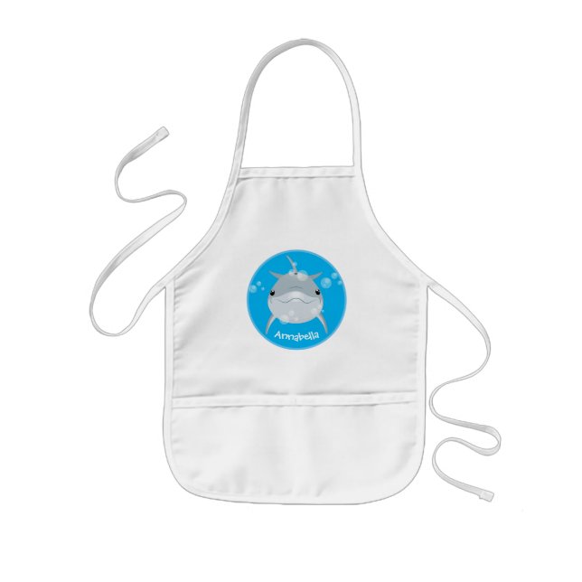 Tablier Enfant Caricature joli dauphin kawaii kawaii (Devant)
