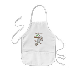 Tablier Enfant Caricature pour bébé au raton laveur joyeux
