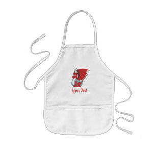 Tablier Enfant Cartoon rouge dragon pour enfants