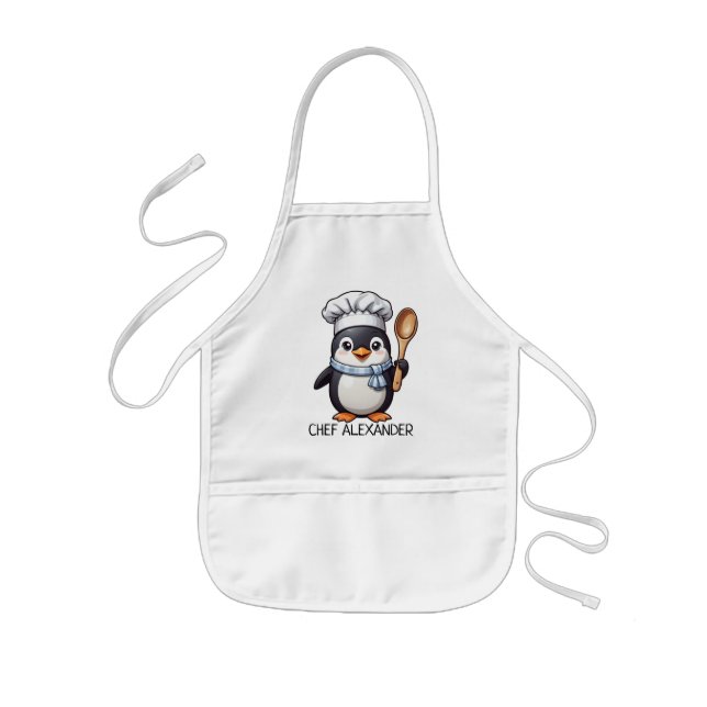 Tablier Enfant Chef Penguin Personalize Kids' Apron (Devant)