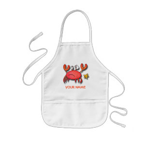 Tablier Enfant Chemise de peinture de crabe !