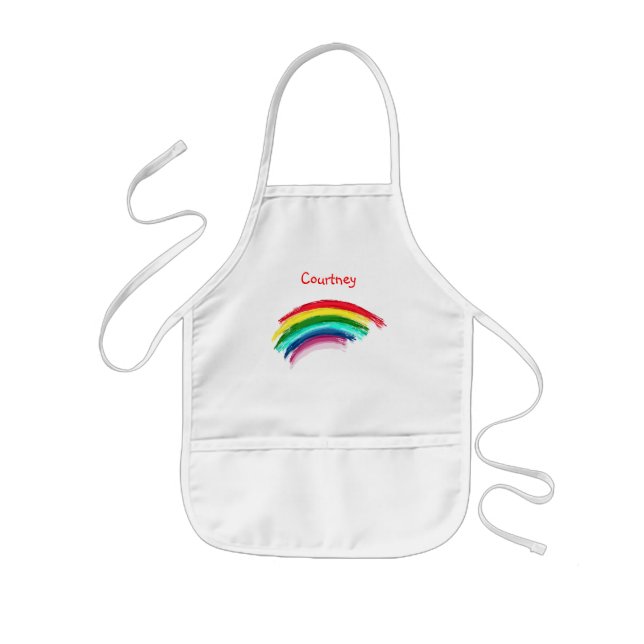 Tablier Enfant Chemise peinte d'art d'arc-en-ciel (Devant)