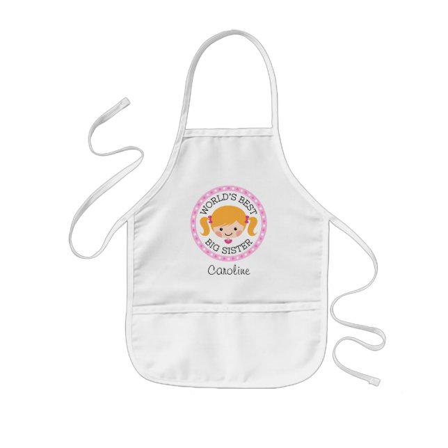 Tablier Enfant Cheveux blonds de la meilleure de grande soeur des (Devant)