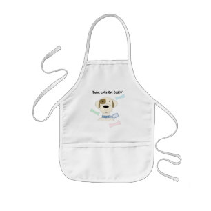 Tablier Enfant Chien de dessin animé avec phrase amusante