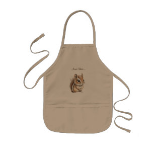 Tablier Enfant Chipmunk avec le nom Apron kid + adultes size opti