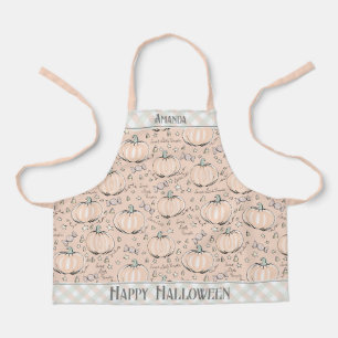 Tablier Enfant Citrouille Miniature Orange Pastel