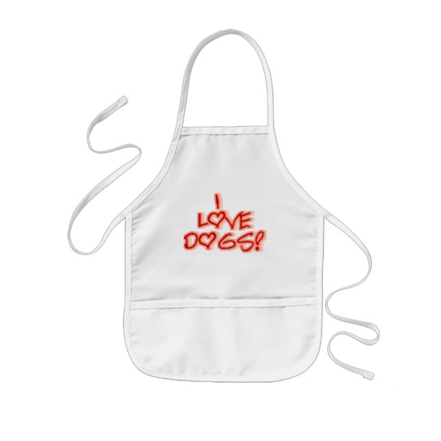 Tablier Enfant Coeurs I Love Chiens Tshirts et cadeaux (Devant)