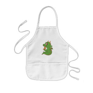 Tablier Enfant Conception de bébé dragon mangeant une délicieuse