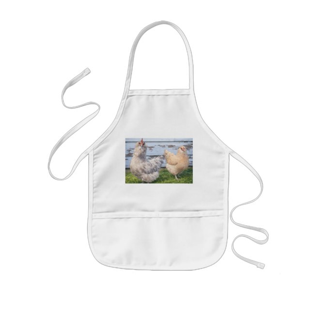 Tablier Enfant Cooking Apron Two Chickens Farmhouse  (Devant)