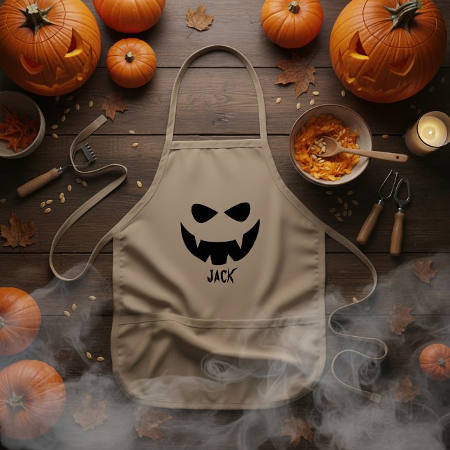 Tablier Enfant Costume de Boys Spooky (Imagine your little pumpkin at the next pumpkin carving party with their own apron. Add your name!)