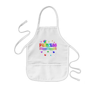 Tablier Enfant Couronne de princesse arc-en-ciel de dessin animé