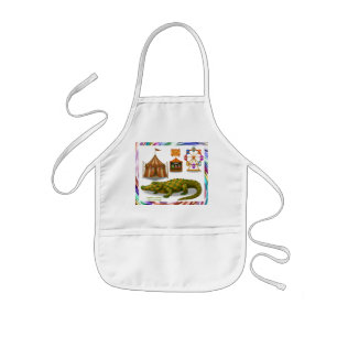 Tablier Enfant Crawford, crocodile de cirque peint