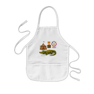 Tablier Enfant Crawford, crocodile de cirque peint