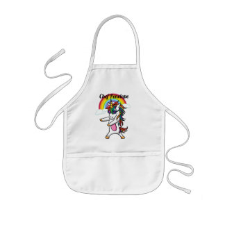 Tablier Enfant Cute arc-en-ciel Jolie danse Unicorne