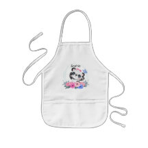 Cute Baby Panda Flower Wreath Nom personnalisé