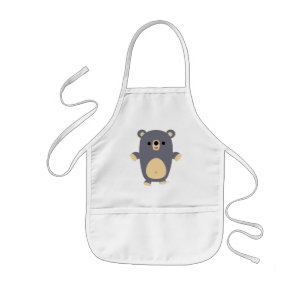 Tablier Enfant Cute Big Blue Cartoon Ours Enfants Apron