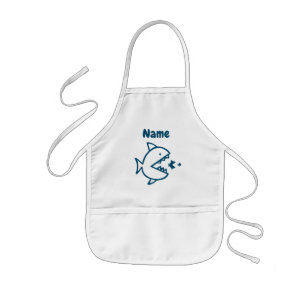 Tablier Enfant Cute Blue Shark Fish Kids Personnalisé 