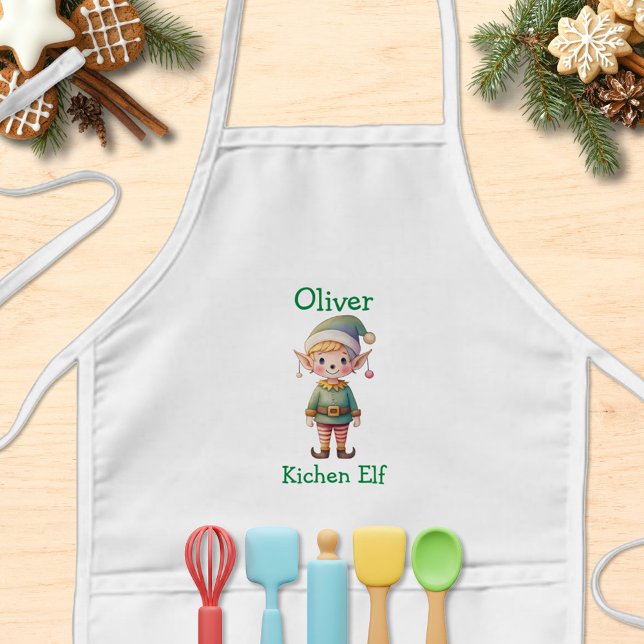 Tablier Enfant Cute Christmas Elf Personalized (Créateur téléchargé)