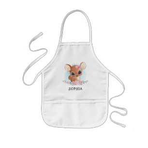 Tablier Enfant Cute Deer Floral