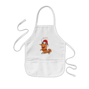 Tablier Enfant Cute happy Christmas shrimp cartoon illustration
