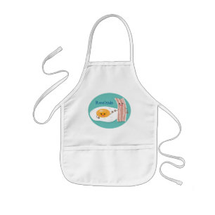 Tablier Enfant Cute kawaii egg and bacon cartoon illustration