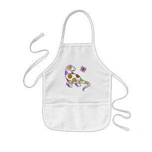 Tablier Enfant Cute Polka Dot Dinosaur Apron