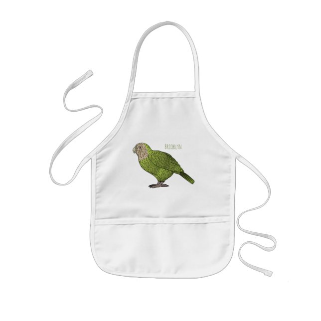 Tablier Enfant dessin animé d'oiseaux de Kakapo (Devant)