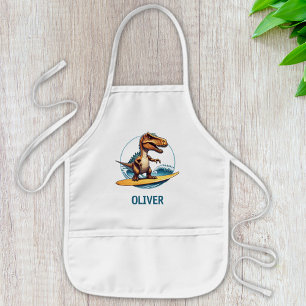Tablier Enfant Dinosaure Trex Surfeur