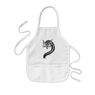 Tablier Enfant Dragon noir et blanc