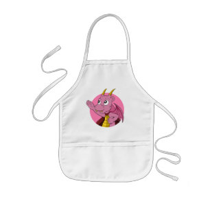 Tablier Enfant Dragon rose cartoon