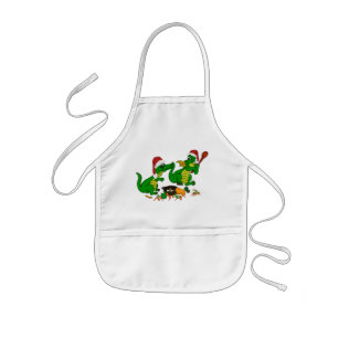 Tablier Enfant Dragons de Noël - aujourd'hui je veux cuisiner