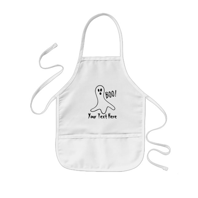 Tablier Enfant drôle de fantôme criant boo halloween (Devant)