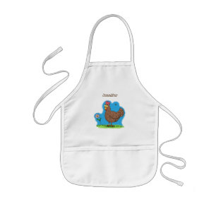 Tablier Enfant Drôle poulet rustique whimsical dessin animé