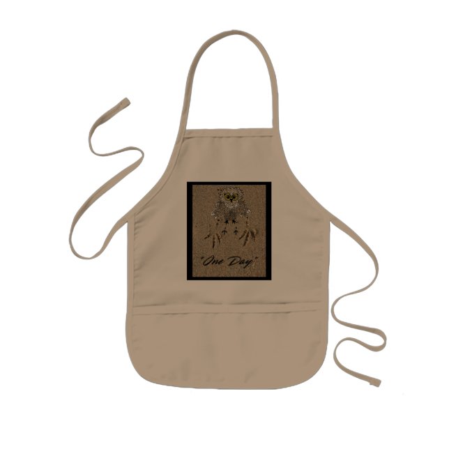 Tablier Enfant Eagle Baby & Footprints in the Sand "One Day" (Devant)