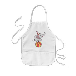 Tablier Enfant Eléphant de cirque mignon sur la balle - Anniversa